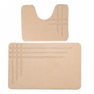 Комплект ковриков 50*80см/50*40см для ванной комнаты DKTX Comfort Linea из 2шт высота ворса 10мм MОЛОЧНЫЙ