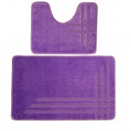 Комплект ковриков 60*100см/50*60см для ванной комнаты DKTX Comfort Linea из 2шт, высота ворса 10мм СИРЕНЕВЫЙ