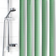 Шторы для ванн полиэтилен "Ритм" 180х180см (зеленый) арт.Арт.6984-010-BG, кольца в комплекте