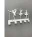 Вешалка-ключница "Балерины" 184*283мм, 6 крючков, металл, цвет белый матовый