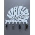 Вешалка-ключница "Монстера", 290*195мм, 7 крючков, металл, цвет белый матовый