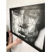  Декорация настенная, картина из металла "Лицо" 631мм*473мм, цвет черный муар, декорация настенная панно металл лофт