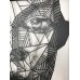 Декорация настенная, картина из металла  "Лицо" левое, 675мм*430мм, цвет черный муар