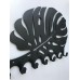 Вешалка-ключница "Монстера", 290*195мм, 7 крючков, металл, цвет черный нуар