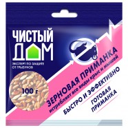ЧИСТЫЙ ДОМ Зерновая приманка от крыс и мышей пакет 100гр родентицид