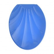 Сидение для унитаза пластик Ракушка темно-голубая (длина 451мм, ширина 370мм, материал пластик)