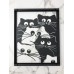 Декорация настенная, картина из металла "Коты" 560мм*430мм цвет черный нуар, декорация настенная панно металл лофт