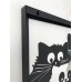 Декорация настенная, картина из металла "Коты" 560мм*430мм цвет черный нуар, декорация настенная панно металл лофт