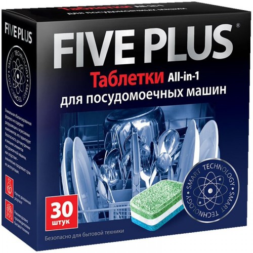 Таблетки 30шт для посудомоечных машин Five Plus (Италия)