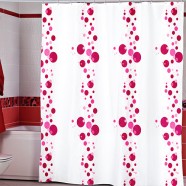 Шторы для ванн MIRANDA BUBBLE розовый 200*180см (полиэстер ткань)