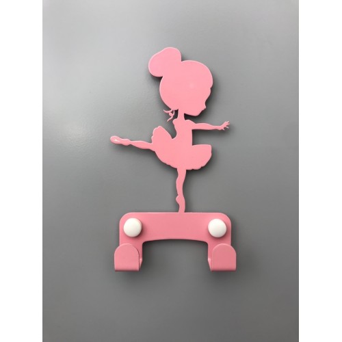 Крючок декоративный "Балерина", 2 крючка, металл, цвет розовый, дизайн 2