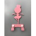 Крючок декоративный "Балерина", 2 крючка, металл, цвет розовый, дизайн 3