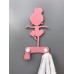 Крючок декоративный "Балерина", 2 крючка, металл, цвет розовый, дизайн 3