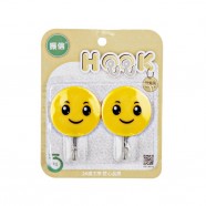 Набор крючков 2шт "Smile", d=5см, до 3х кг, пластик, нерж. сталь, на блистере трн1527
