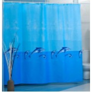 Шторы для ванн MIRANDA WHALE голубой 200*180см (полиэстер ткань)