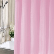 Занавес для ванной комнаты полиэтилен А-Стиль 180х180 розовый, кольца в комплекте