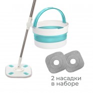    Швабра и складное ведро 9л с роторным отжимом "Дуэт" You'll love арт.77702