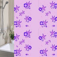 Шторы для ванны 180х180см Морская Звезда розовая, полиэтилен А-Стиль (Россия)